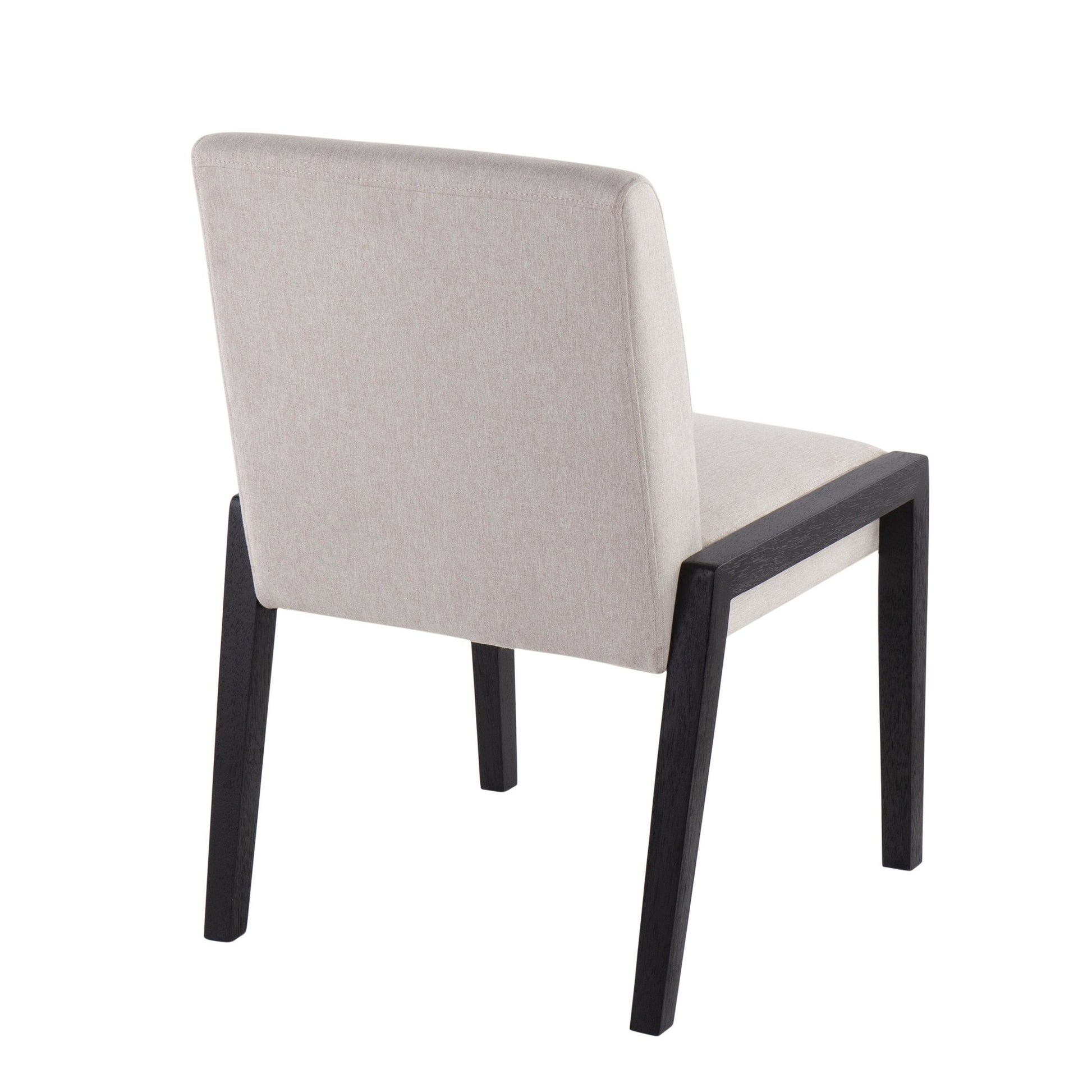 Carmen Contemporary Chair in Black Wood and Beige Fabric By LumiSource - Set of 2 | Side Chairs | Modishstore - 6