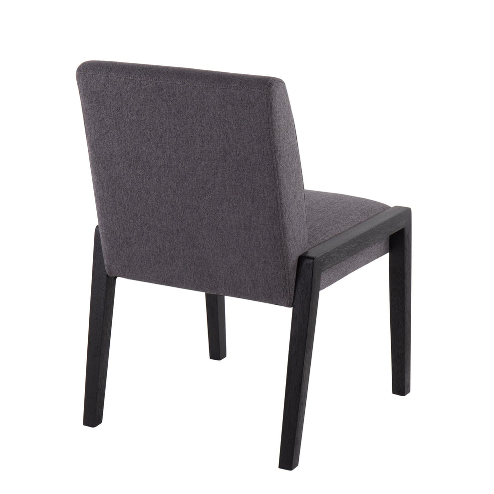 Carmen Contemporary Chair in Black Wood and Grey Fabric By LumiSource - Set of 2 | Side Chairs | Modishstore - 6