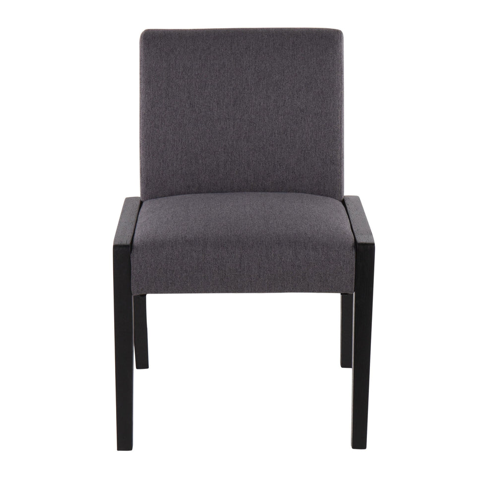 Carmen Contemporary Chair in Black Wood and Grey Fabric By LumiSource - Set of 2 | Side Chairs | Modishstore - 2