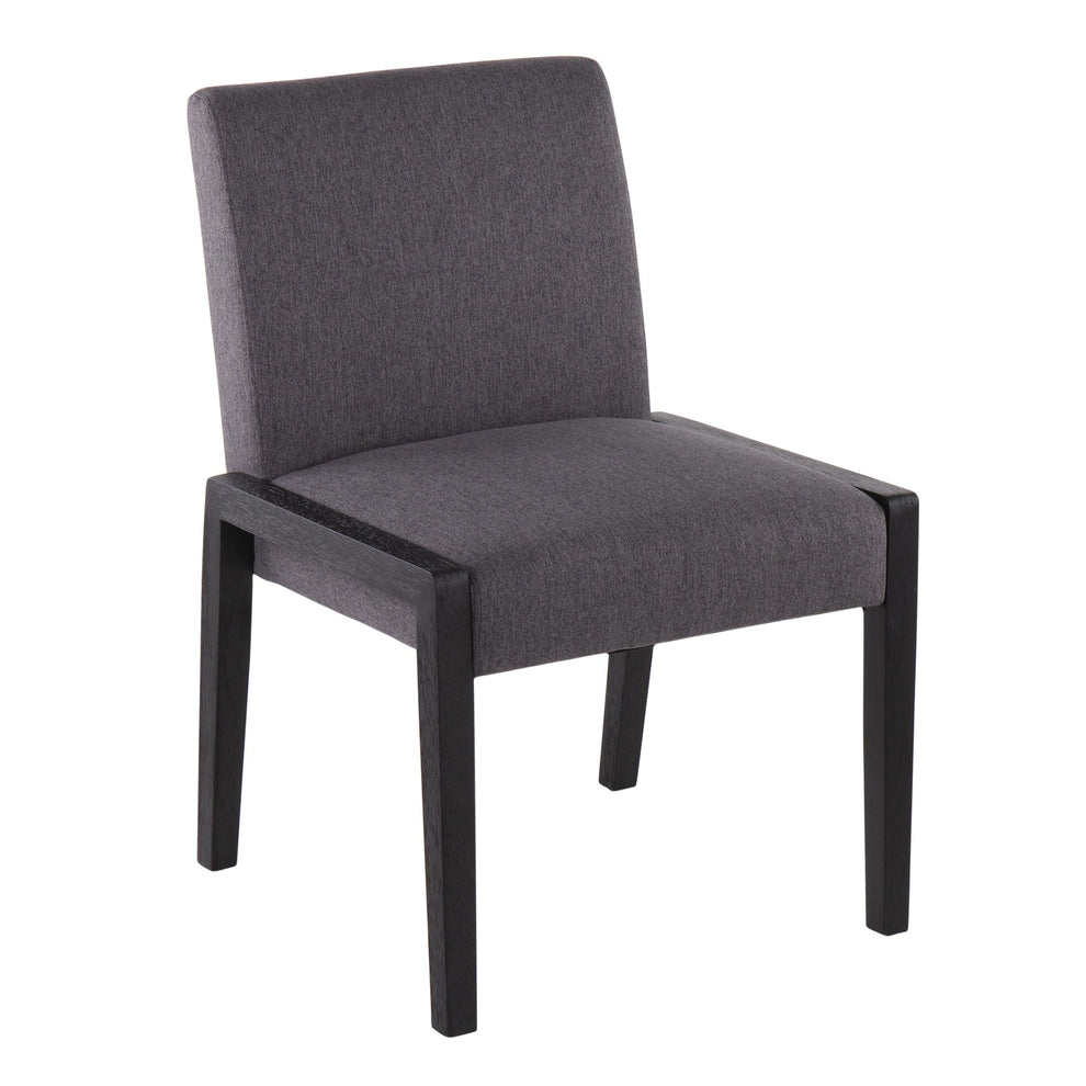 Carmen Contemporary Chair in Black Wood and Grey Fabric By LumiSource - Set of 2 | Side Chairs | Modishstore - 4