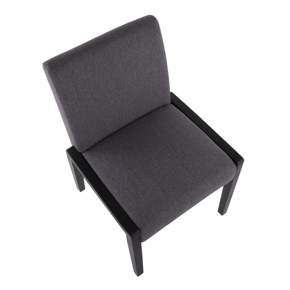 Carmen Contemporary Chair in Black Wood and Grey Fabric By LumiSource - Set of 2 | Side Chairs | Modishstore - 3