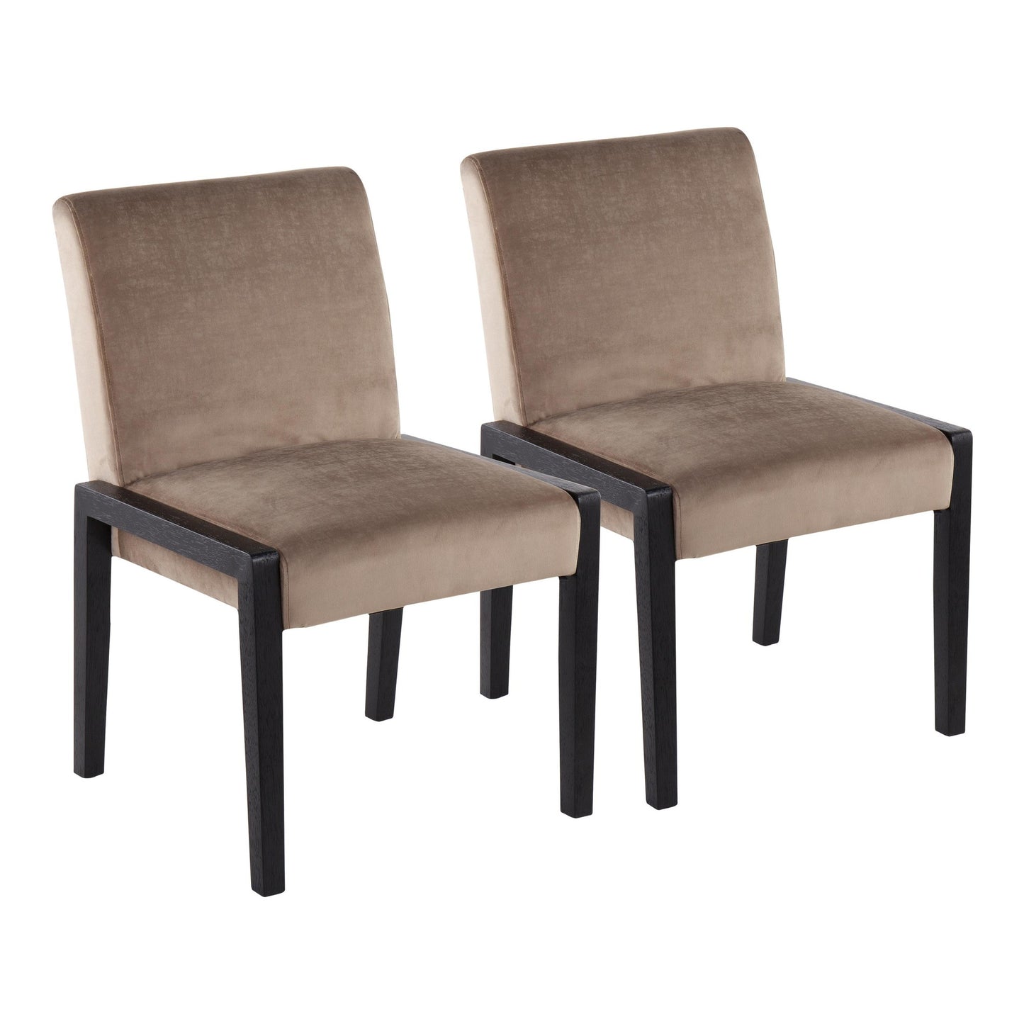 Carmen Contemporary Chair in Black Wood and Crushed Blue Velvet By LumiSource - Set of 2 | Side Chairs | Modishstore - 15
