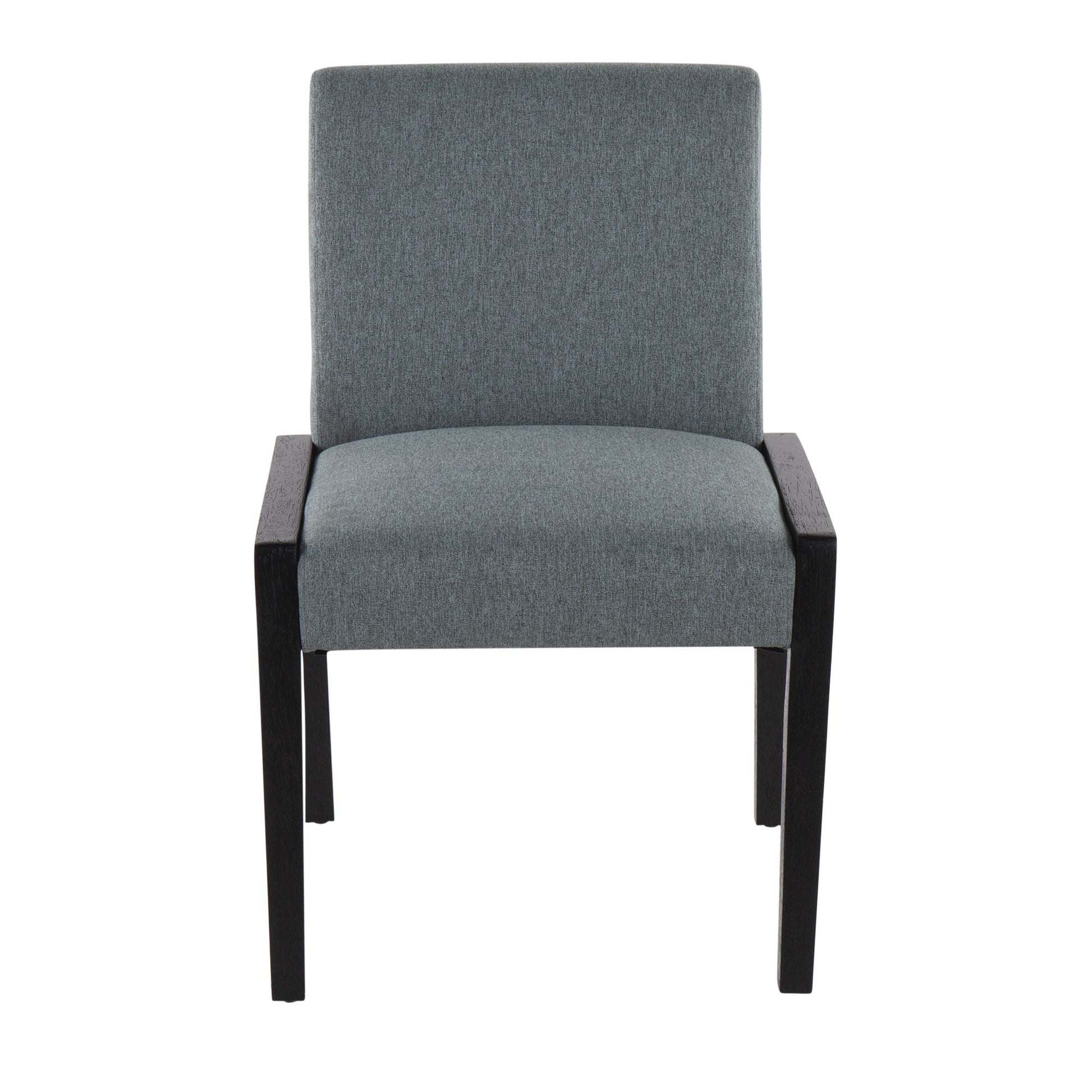 Carmen Contemporary Chair in Black Wood and Grey Fabric By LumiSource - Set of 2 | Side Chairs | Modishstore - 9