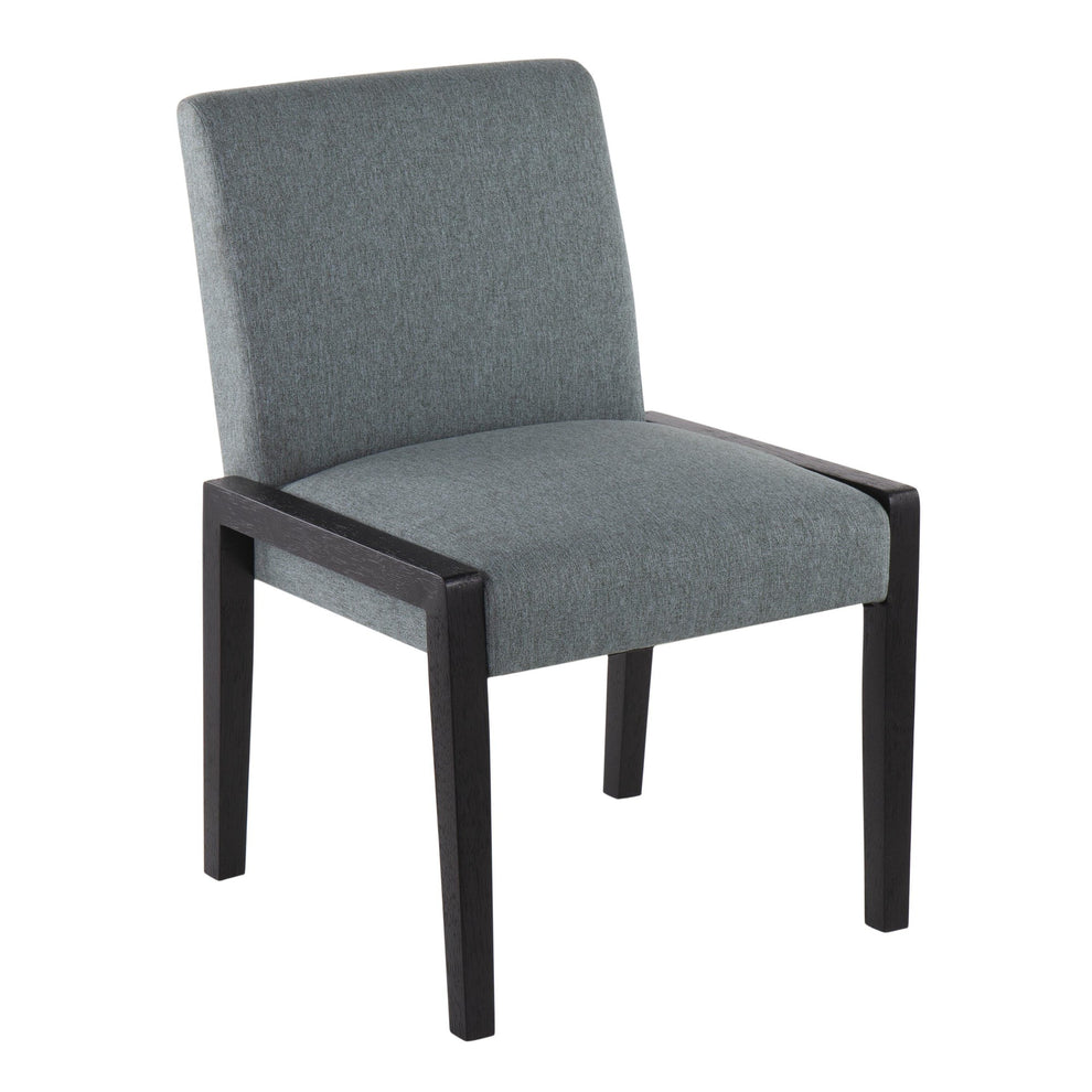 Carmen Contemporary Chair in Black Wood and Grey Fabric By LumiSource - Set of 2 | Side Chairs | Modishstore - 11
