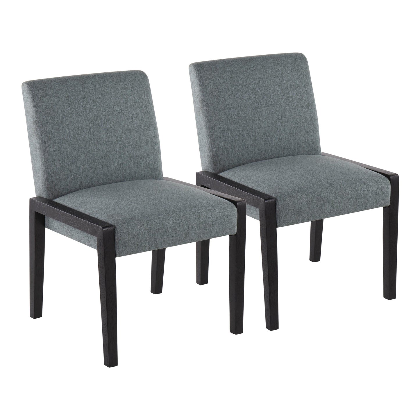 Carmen Contemporary Chair in Black Wood and Grey Fabric By LumiSource - Set of 2 | Side Chairs | Modishstore - 8