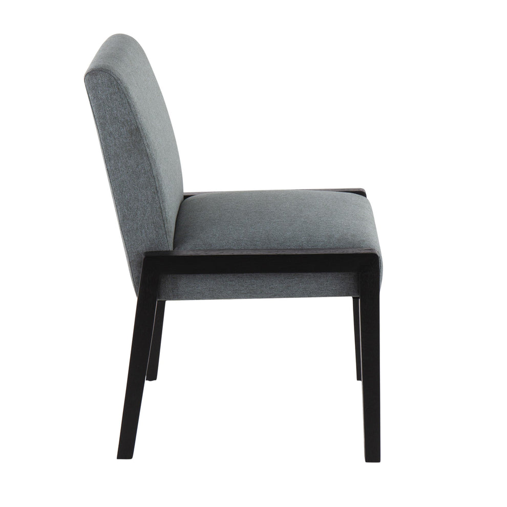 Carmen Contemporary Chair in Black Wood and Grey Fabric By LumiSource - Set of 2 | Side Chairs | Modishstore - 12