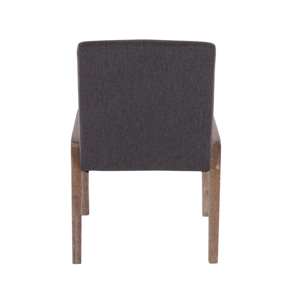 Carmen Contemporary Chair in White Washed Wood and Grey Fabric By LumiSource - Set of 2 | Side Chairs | Modishstore - 7