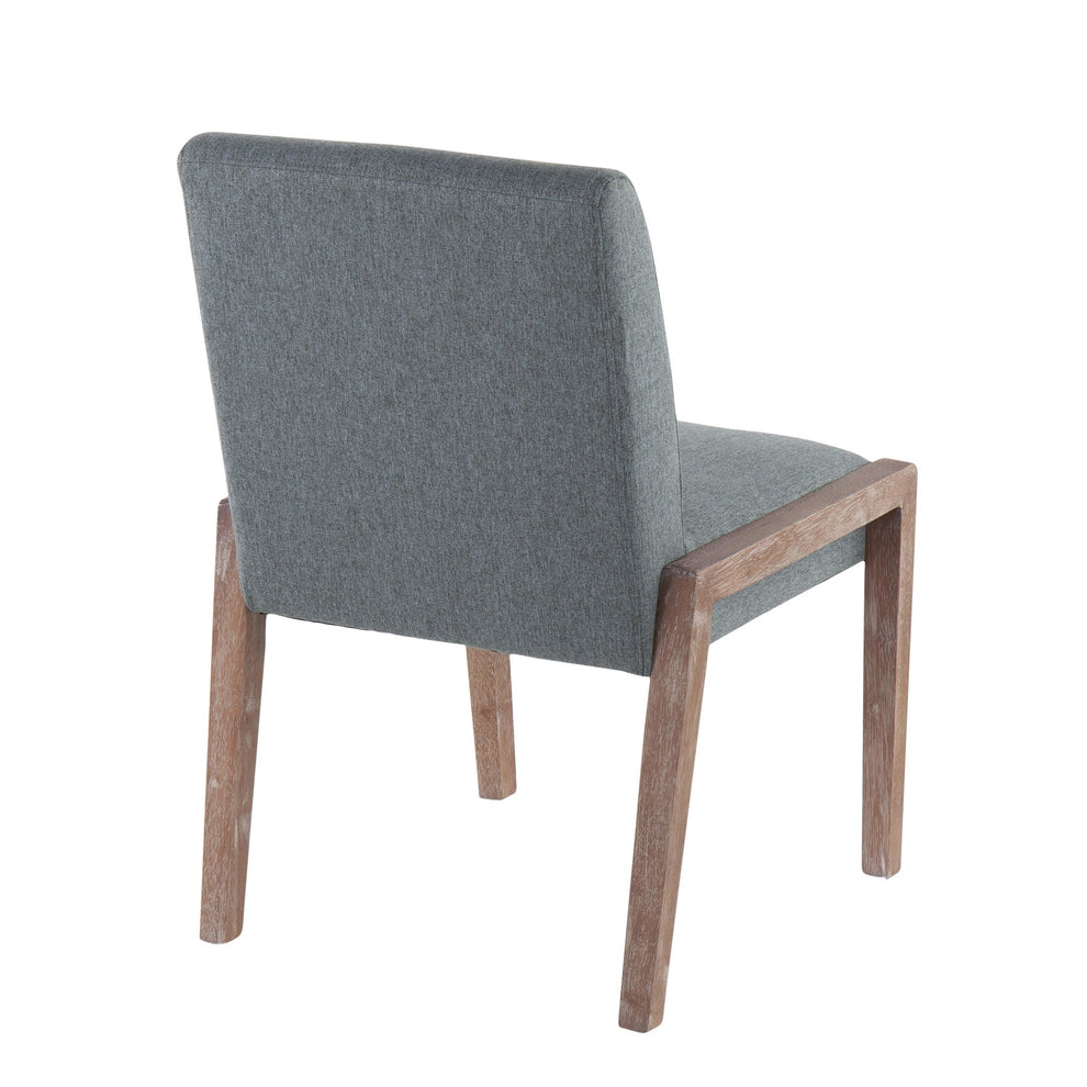 Carmen Contemporary Chair in White Washed Wood and Grey Fabric By LumiSource - Set of 2 | Side Chairs | Modishstore - 13
