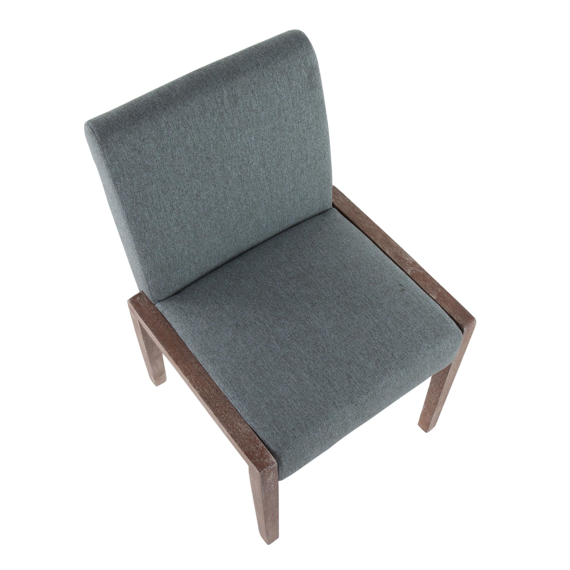 Carmen Contemporary Chair in White Washed Wood and Grey Fabric By LumiSource - Set of 2 | Side Chairs | Modishstore - 10