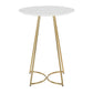 Cece Canary Contemporary/Glam Counter Table in Gold Steel and White Wood By LumiSource | Bar Tables | Modishstore - 6