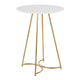 Cece Canary Contemporary/Glam Counter Table in Gold Steel and White Wood By LumiSource | Bar Tables | Modishstore