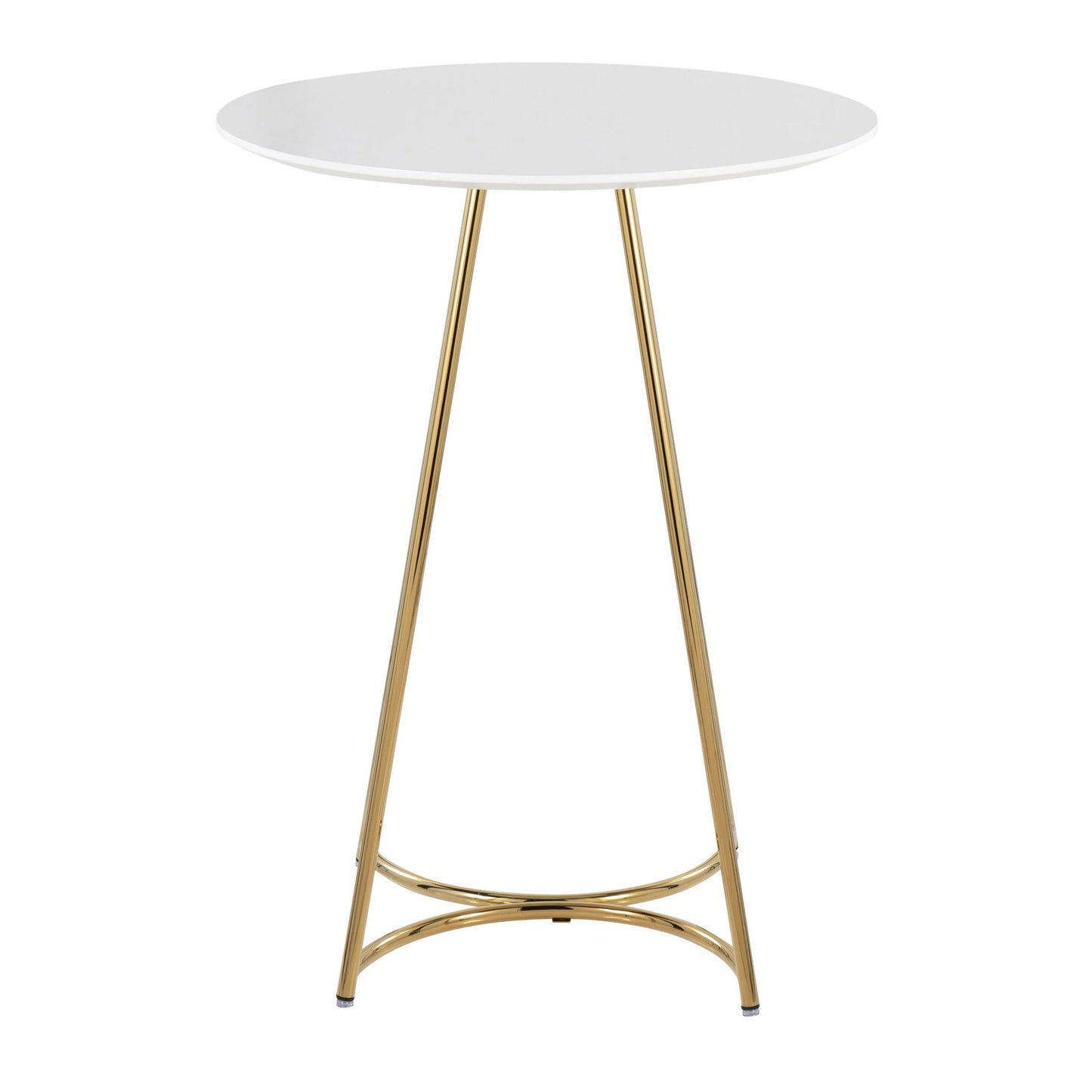 Cece Canary Contemporary/Glam Counter Table in Gold Steel and White Wood By LumiSource | Bar Tables | Modishstore - 4