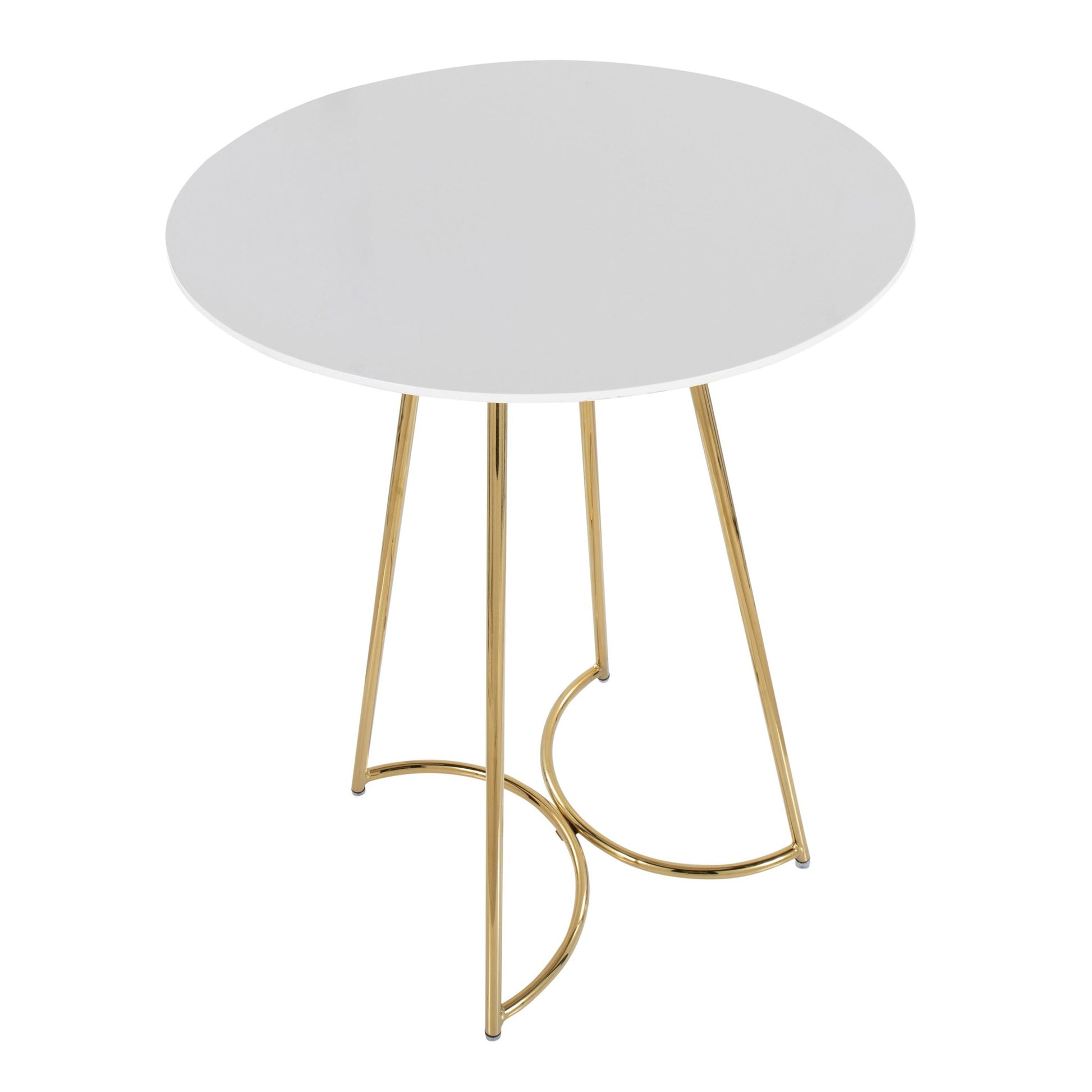 Cece Canary Contemporary/Glam Counter Table in Gold Steel and White Wood By LumiSource | Bar Tables | Modishstore - 2
