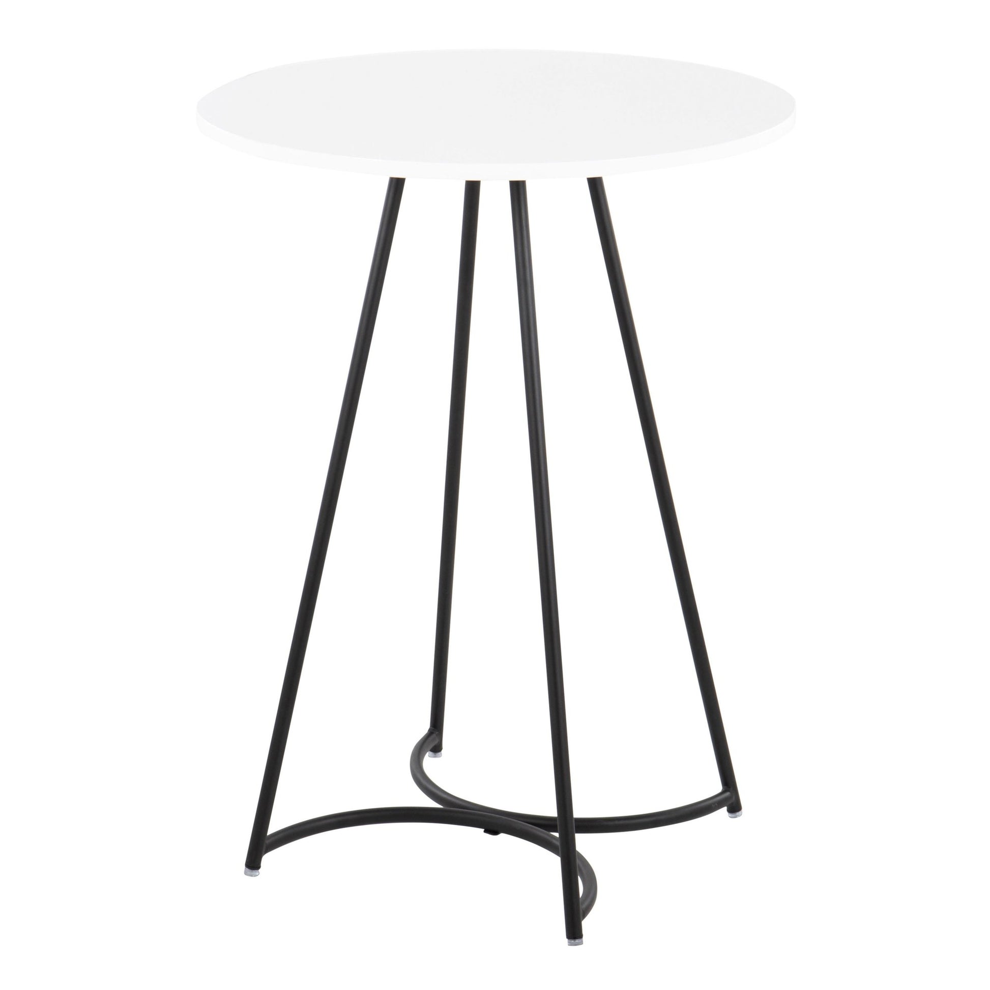 Cece Contemporary/Glam Counter Table in Black Steel and White Wood By LumiSource | Bar Tables | Modishstore - 4