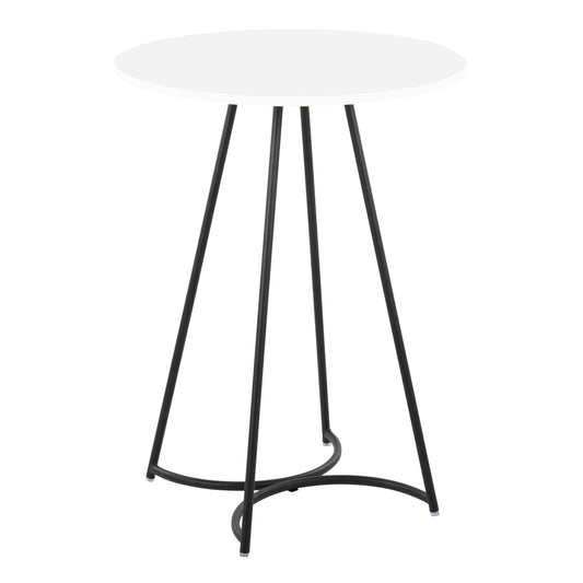 Cece Contemporary/Glam Counter Table in Black Steel and White Wood By LumiSource | Bar Tables | Modishstore