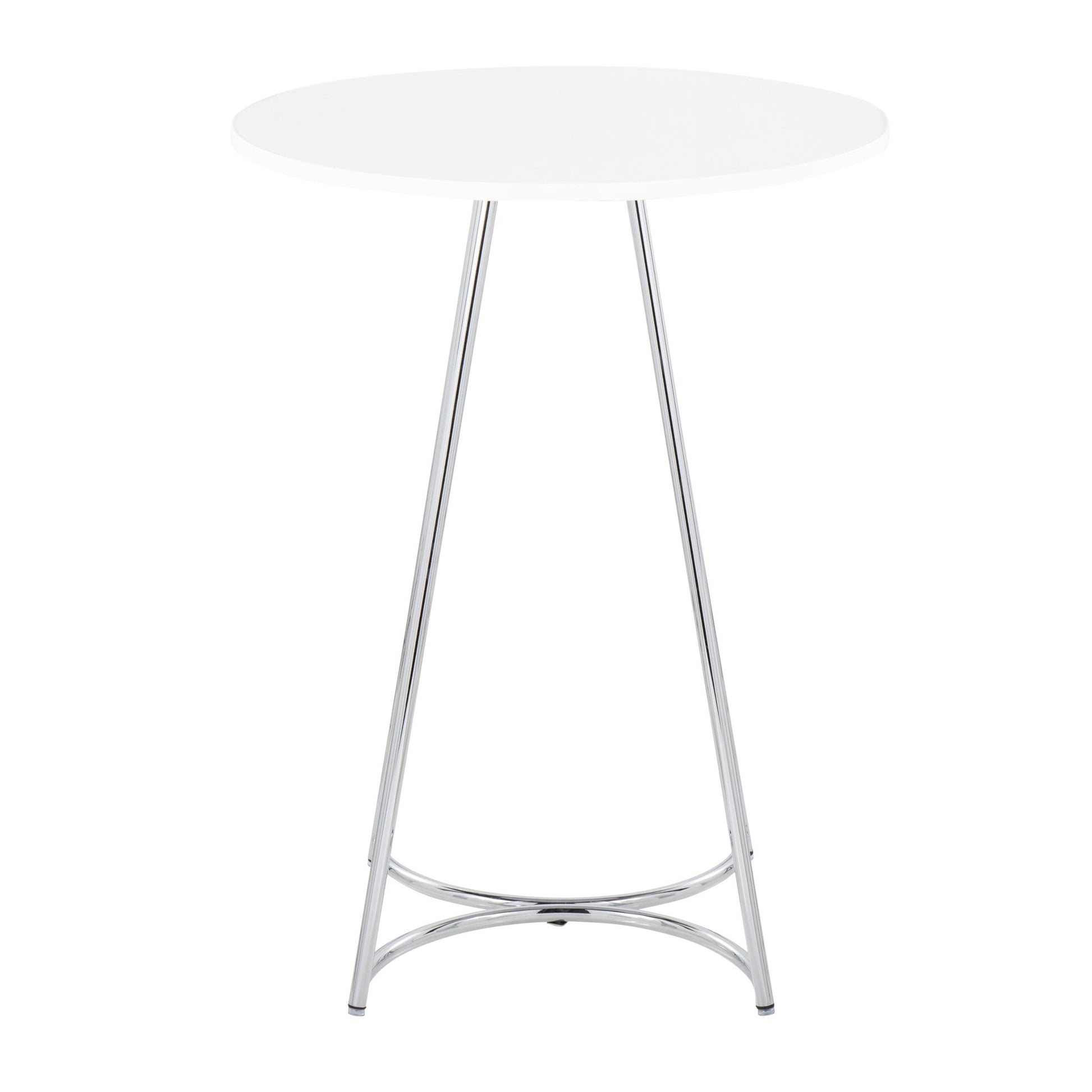 Cece Contemporary/Glam Counter Table in Black Steel and White Wood By LumiSource | Bar Tables | Modishstore - 11