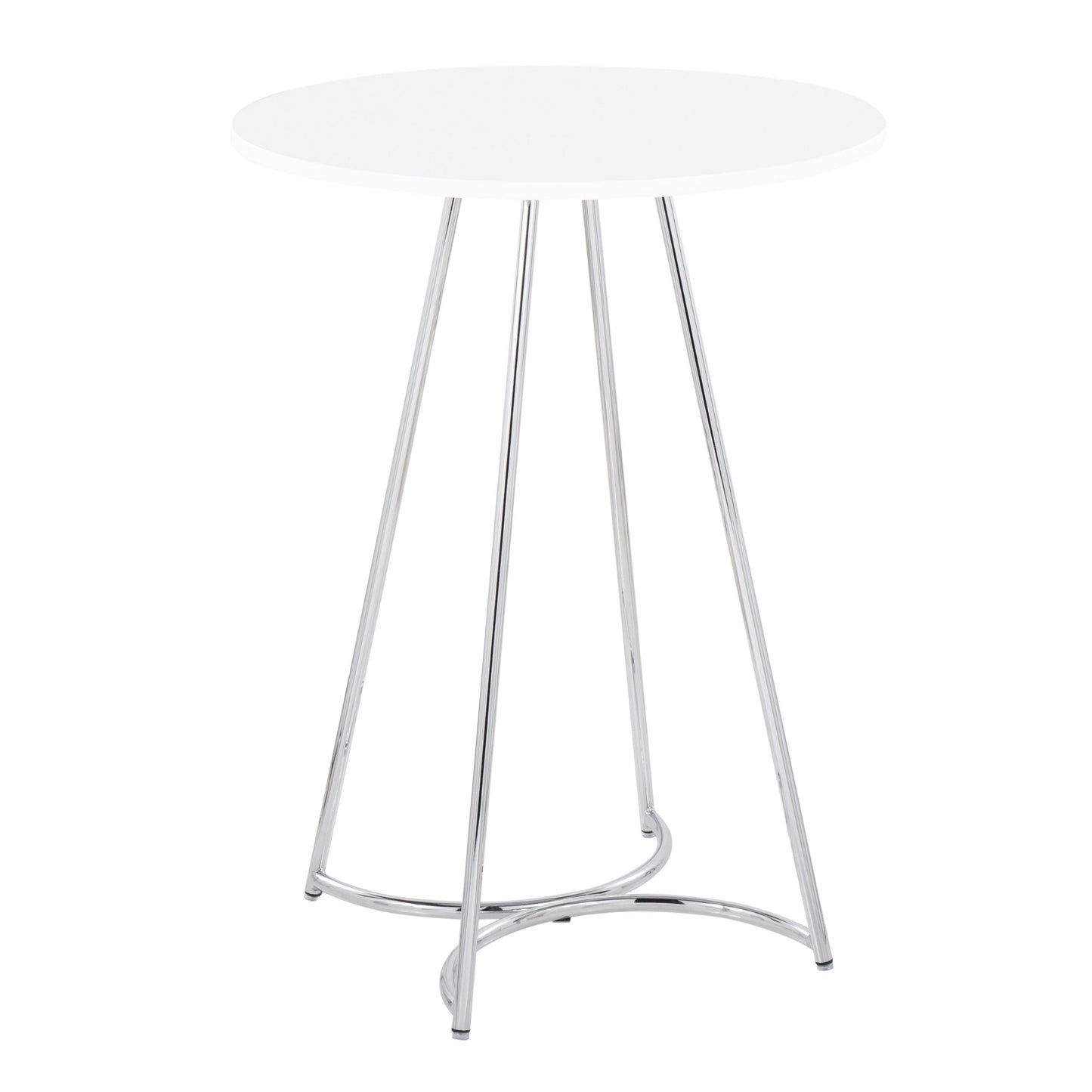 Cece Contemporary/Glam Counter Table in Black Steel and White Wood By LumiSource | Bar Tables | Modishstore - 7