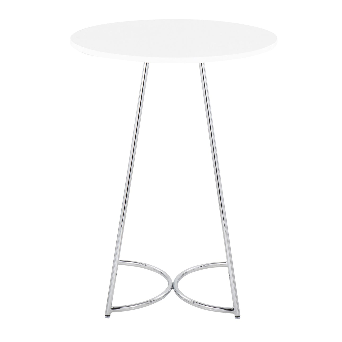 Cece Contemporary/Glam Counter Table in Black Steel and White Wood By LumiSource | Bar Tables | Modishstore - 9
