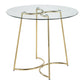 Cece Contemporary/Glam Dinette Table in Gold Steel with Clear Glass Top By LumiSource | Dining Tables | Modishstore - 5