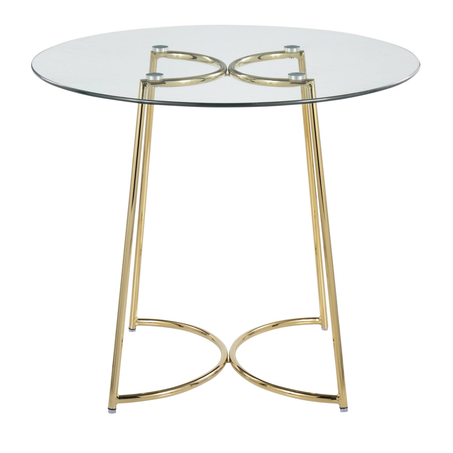 Cece Contemporary/Glam Dinette Table in Gold Steel with Clear Glass Top By LumiSource | Dining Tables | Modishstore - 6