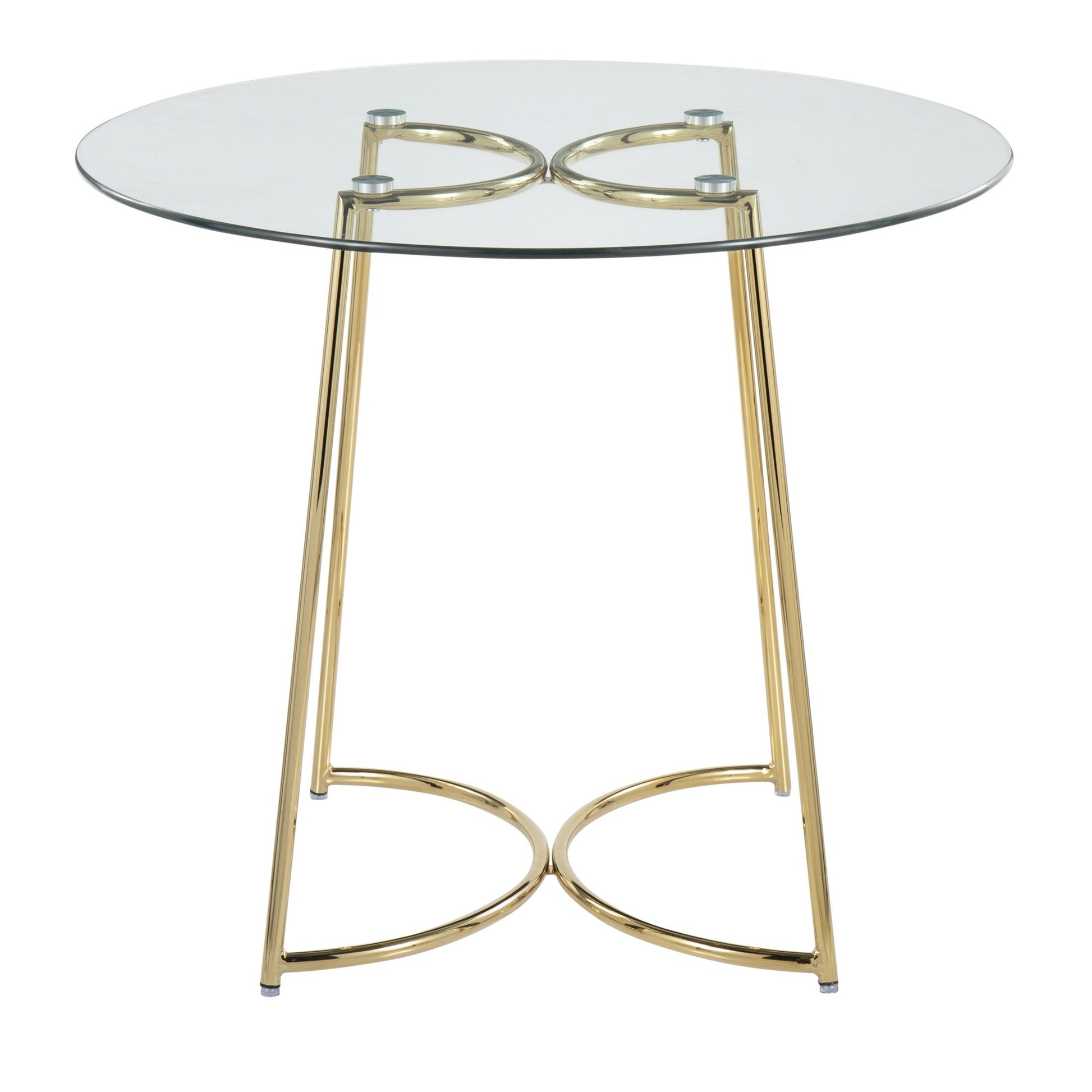 Cece Contemporary/Glam Dinette Table in Gold Steel with Clear Glass Top By LumiSource | Dining Tables | Modishstore - 6