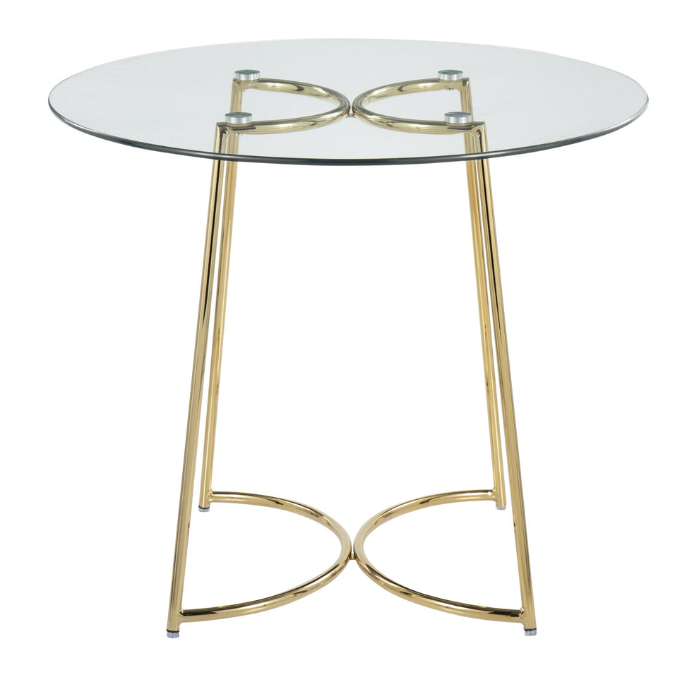 Cece Contemporary/Glam Dinette Table in Gold Steel with Clear Glass Top By LumiSource | Dining Tables | Modishstore - 6