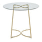 Cece Contemporary/Glam Dinette Table in Gold Steel with Clear Glass Top By LumiSource | Dining Tables | Modishstore - 7