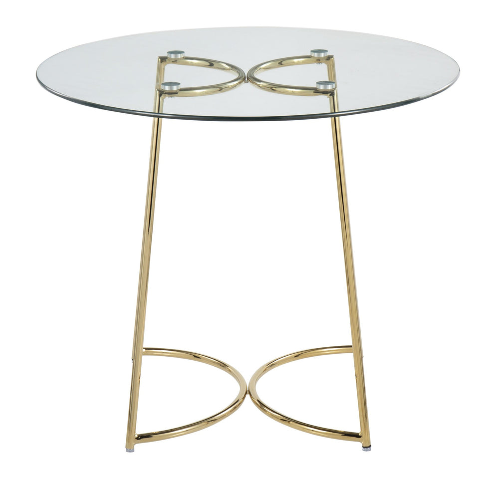 Cece Contemporary/Glam Dinette Table in Gold Steel with Clear Glass Top By LumiSource | Dining Tables | Modishstore - 7