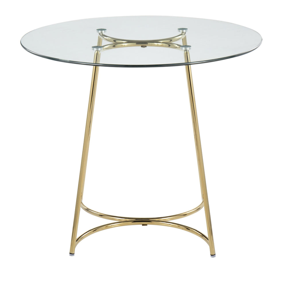 Cece Contemporary/Glam Dinette Table in Gold Steel with Clear Glass Top By LumiSource | Dining Tables | Modishstore - 4