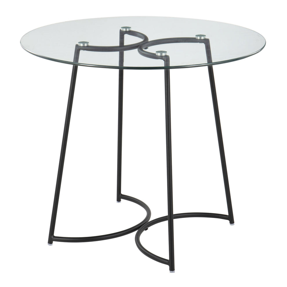 Cece Contemporary Dinette Table in Black Steel with Clear Glass Top By LumiSource | Dining Tables | Modishstore - 5