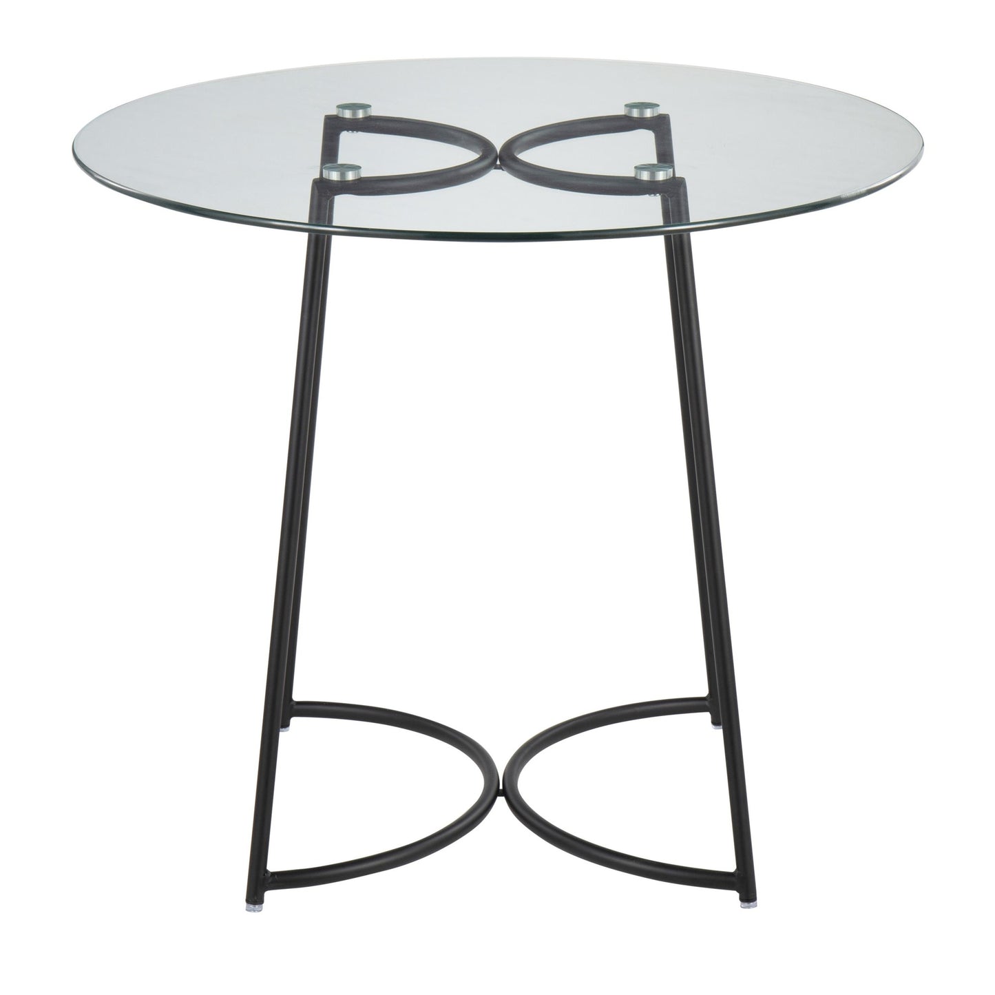 Cece Contemporary Dinette Table in Black Steel with Clear Glass Top By LumiSource | Dining Tables | Modishstore - 6