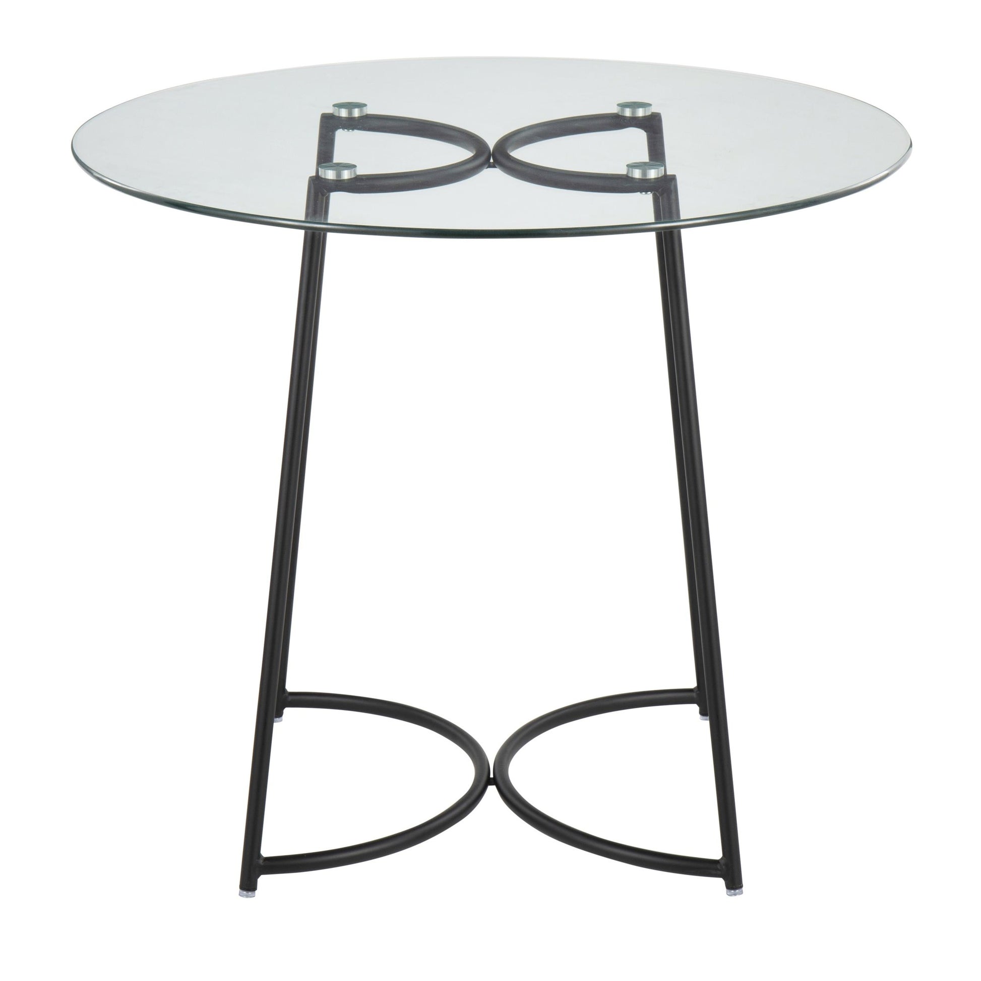 Cece Contemporary Dinette Table in Black Steel with Clear Glass Top By LumiSource | Dining Tables | Modishstore - 7