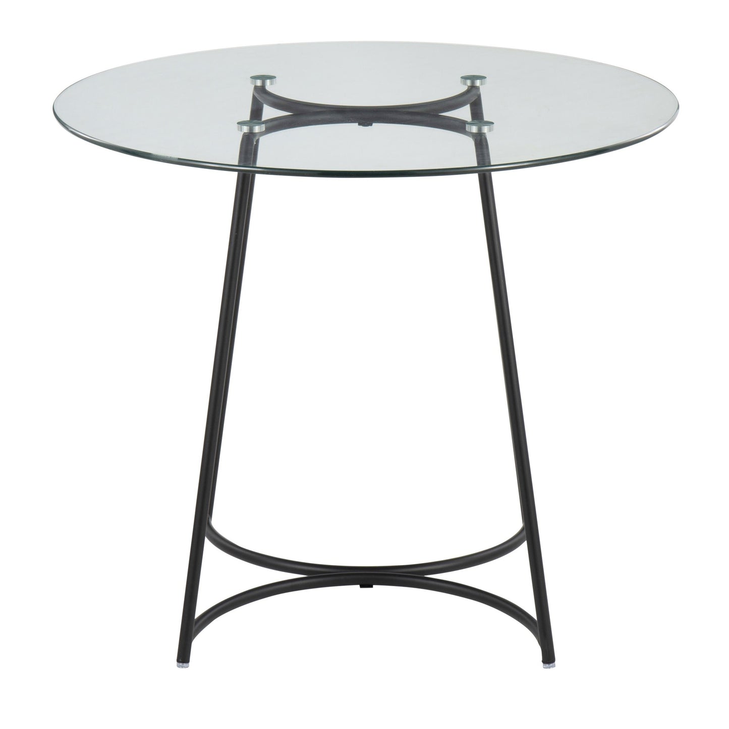 Cece Contemporary Dinette Table in Black Steel with Clear Glass Top By LumiSource | Dining Tables | Modishstore - 4