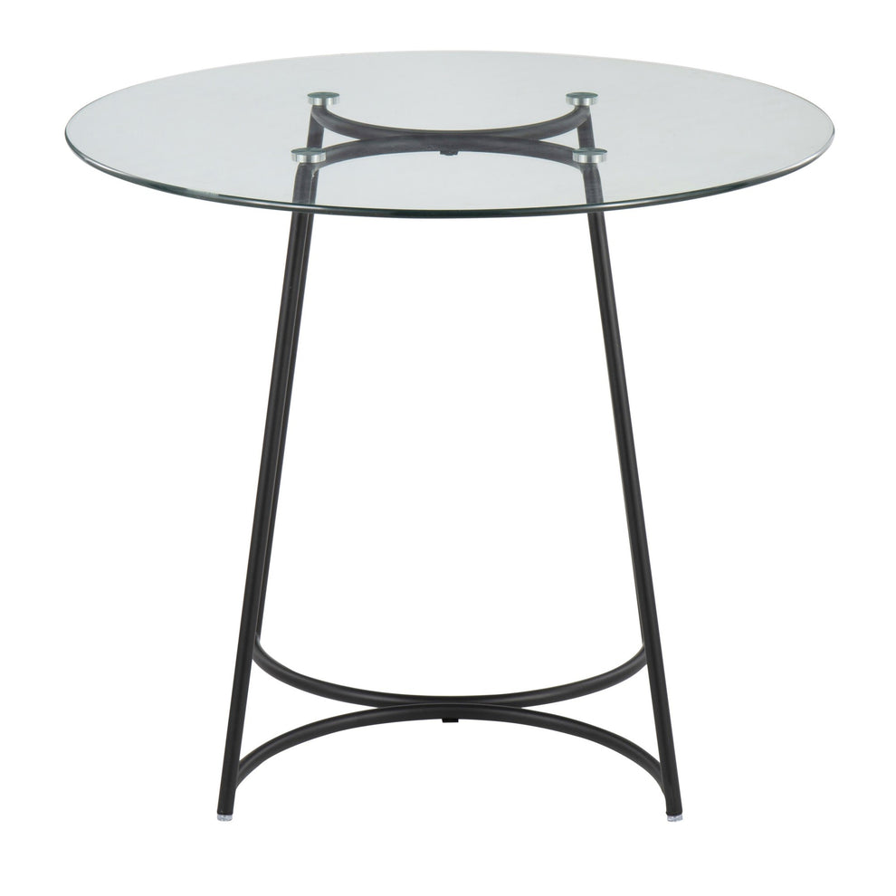 Cece Contemporary Dinette Table in Black Steel with Clear Glass Top By LumiSource | Dining Tables | Modishstore - 4