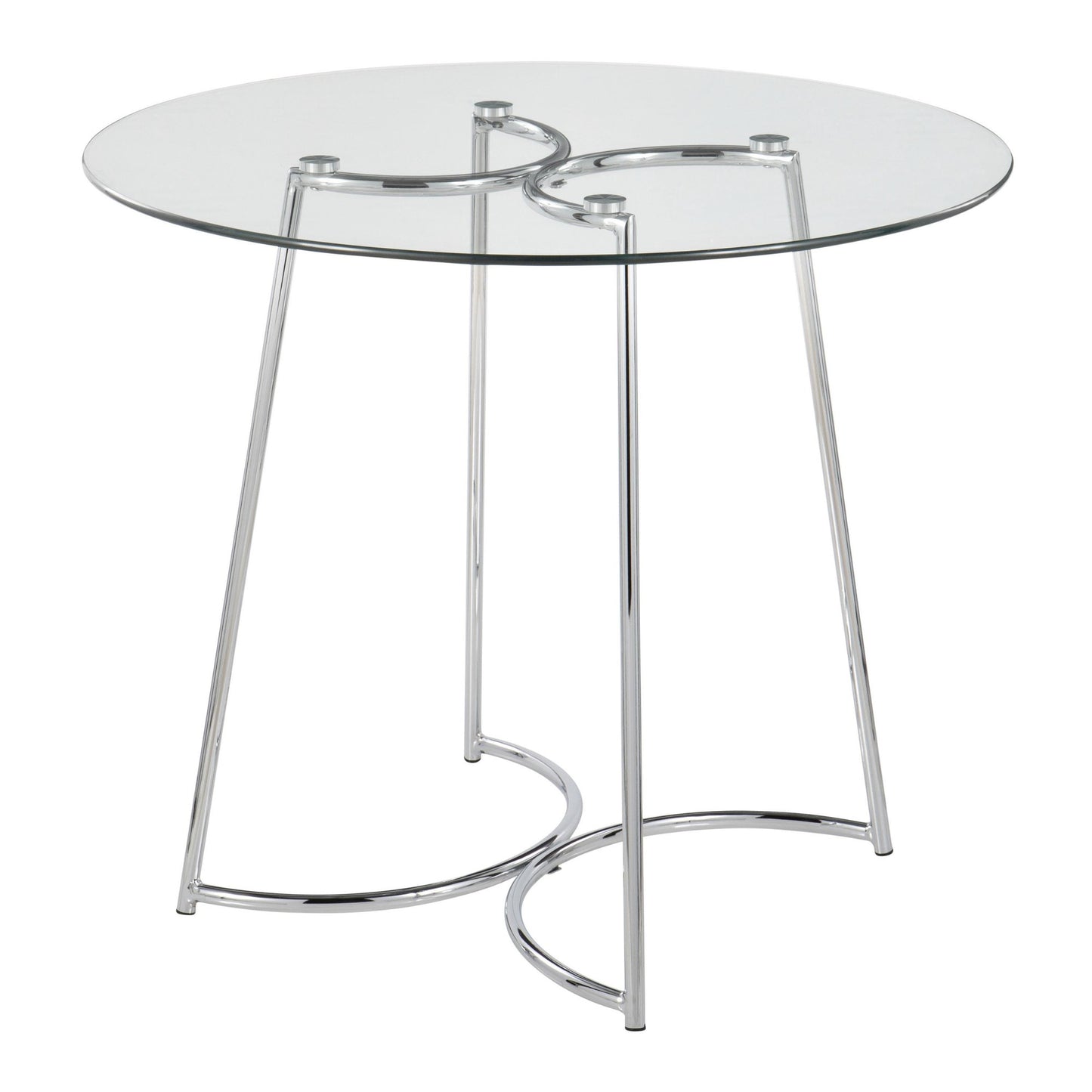 Cece Contemporary Dinette Table in Chrome with Clear Glass Top By LumiSource | Dining Tables | Modishstore - 5
