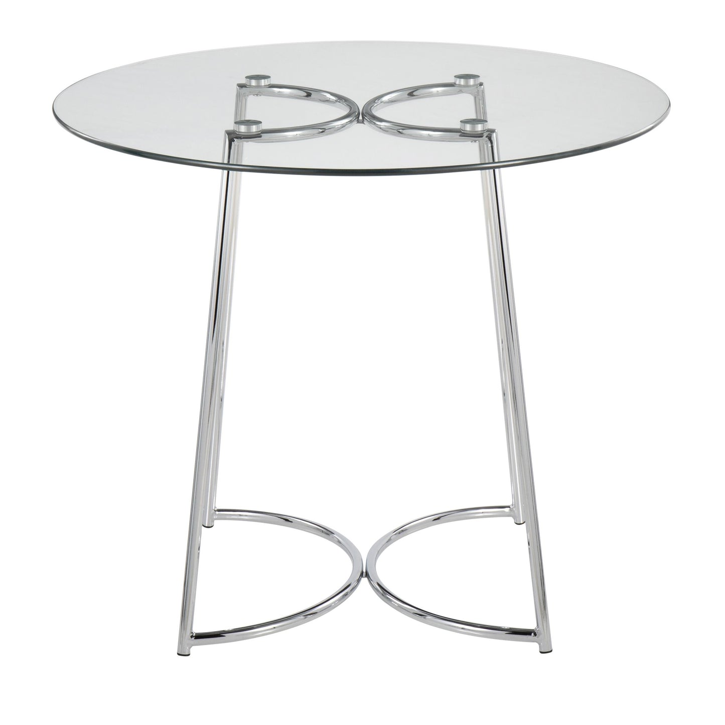 Cece Contemporary Dinette Table in Chrome with Clear Glass Top By LumiSource | Dining Tables | Modishstore - 6