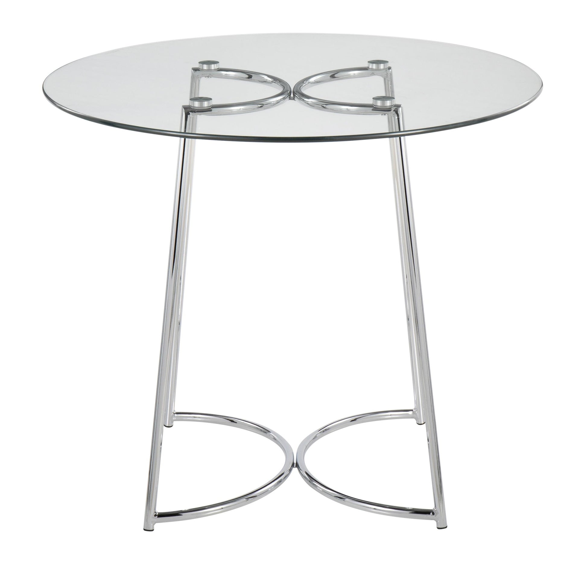 Cece Contemporary Dinette Table in Chrome with Clear Glass Top By LumiSource | Dining Tables | Modishstore - 6