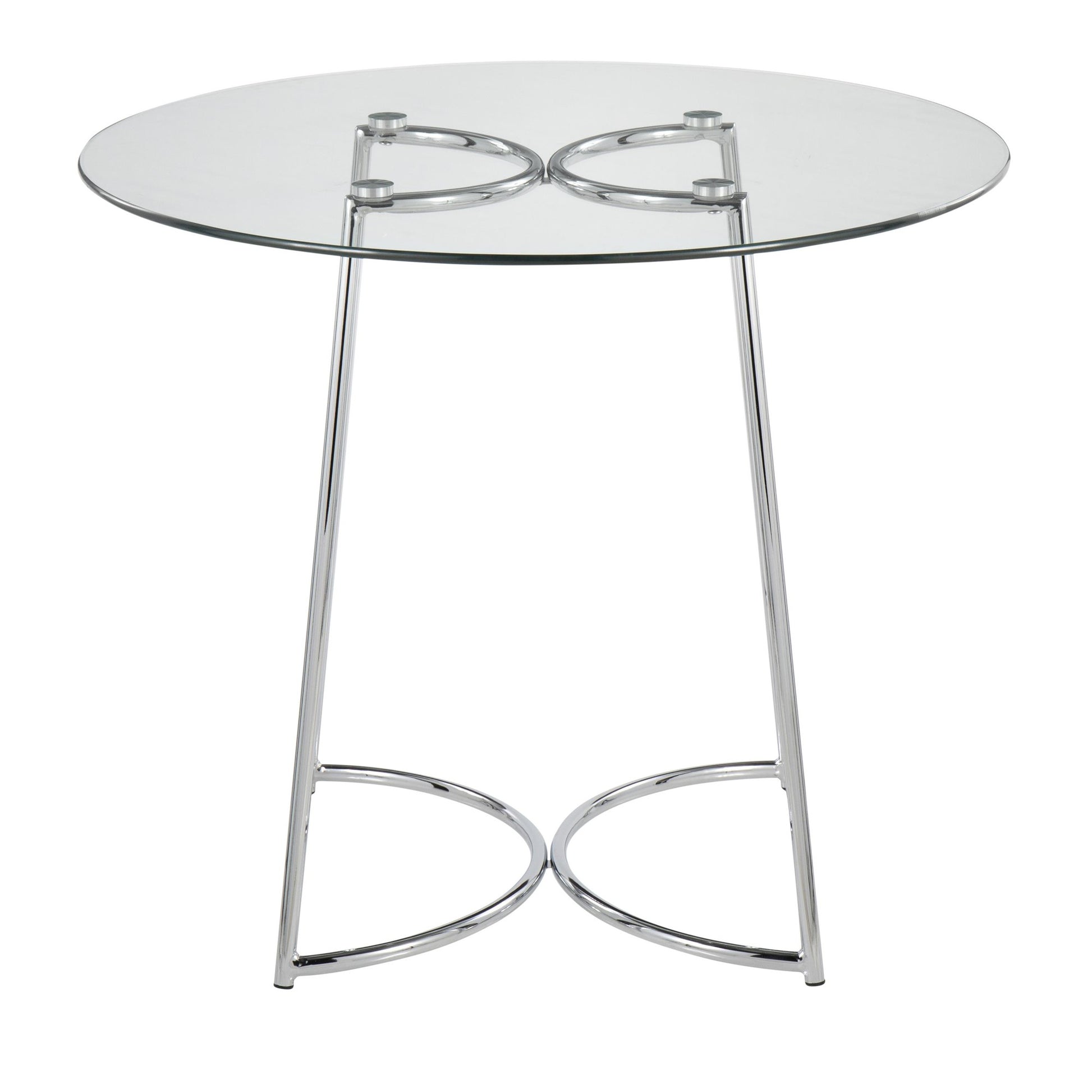 Cece Contemporary Dinette Table in Chrome with Clear Glass Top By LumiSource | Dining Tables | Modishstore - 7