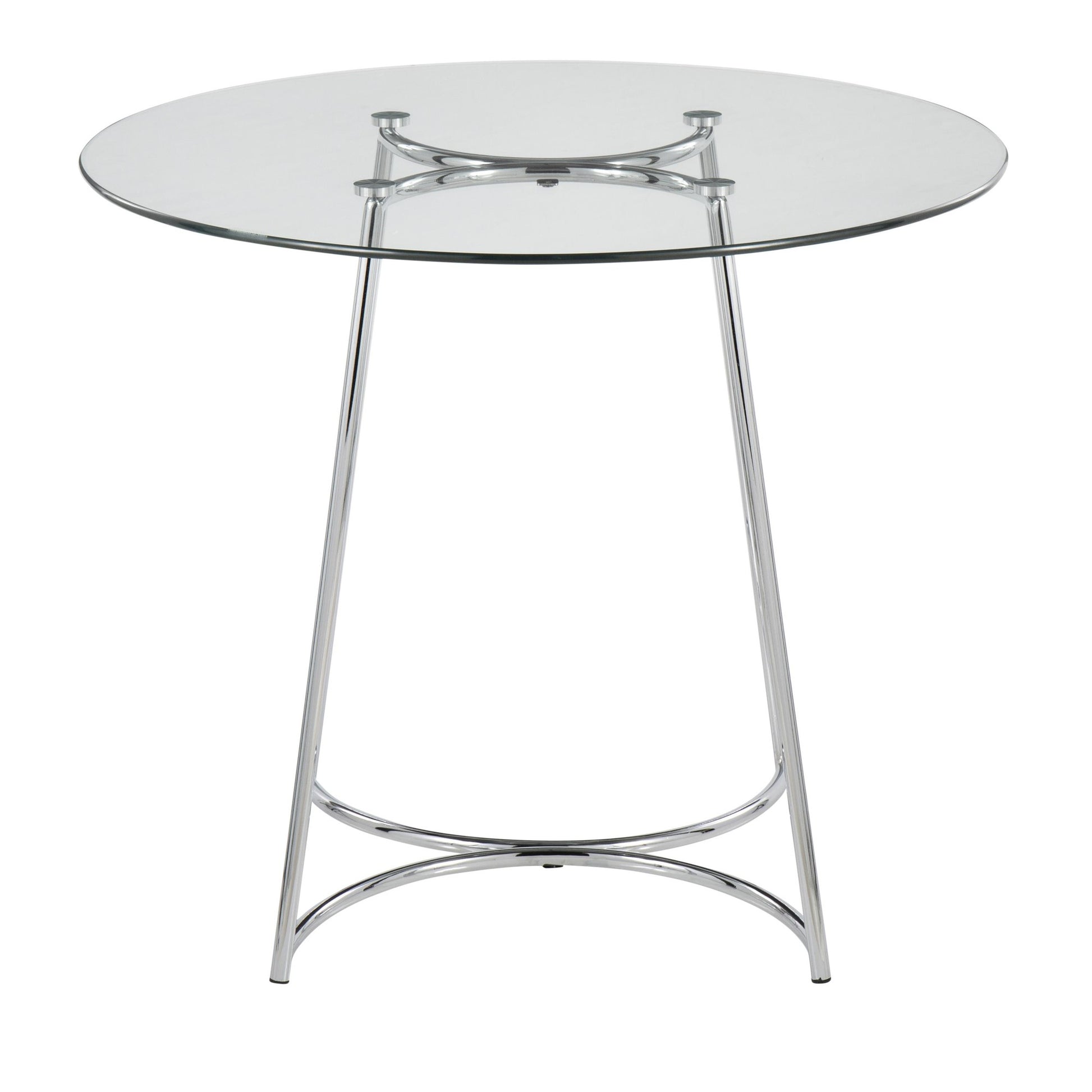 Cece Contemporary Dinette Table in Chrome with Clear Glass Top By LumiSource | Dining Tables | Modishstore - 4
