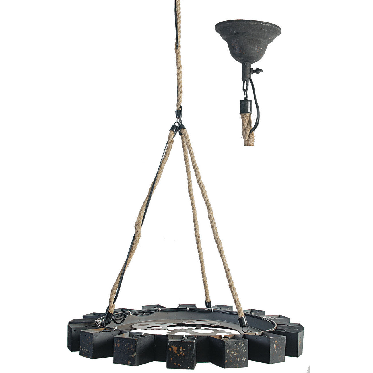 A&B Home Black Metal Chandelier, Set of 2 | Chandeliers | Modishstore