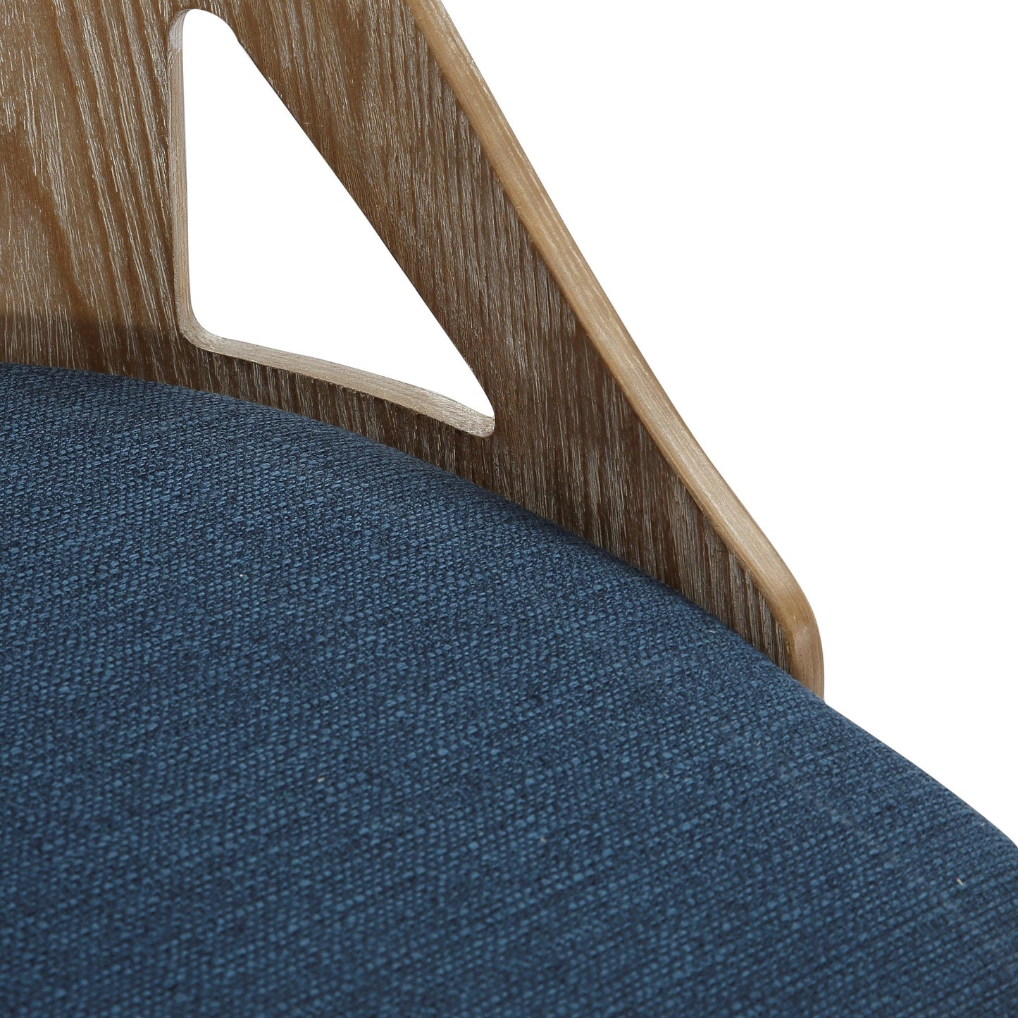 Charlotte Farmhouse Chair in White Washed Wood and Blue Fabric By LumiSource - Set of 2 | Dining Chairs | Modishstore - 3