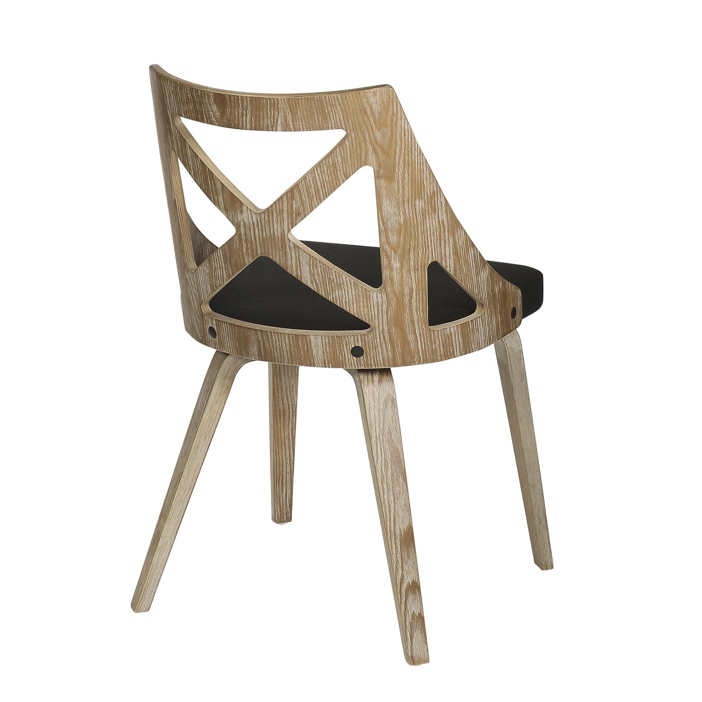 Charlotte Farmhouse Chair in White Washed Wood and Blue Fabric By LumiSource - Set of 2 | Dining Chairs | Modishstore - 15