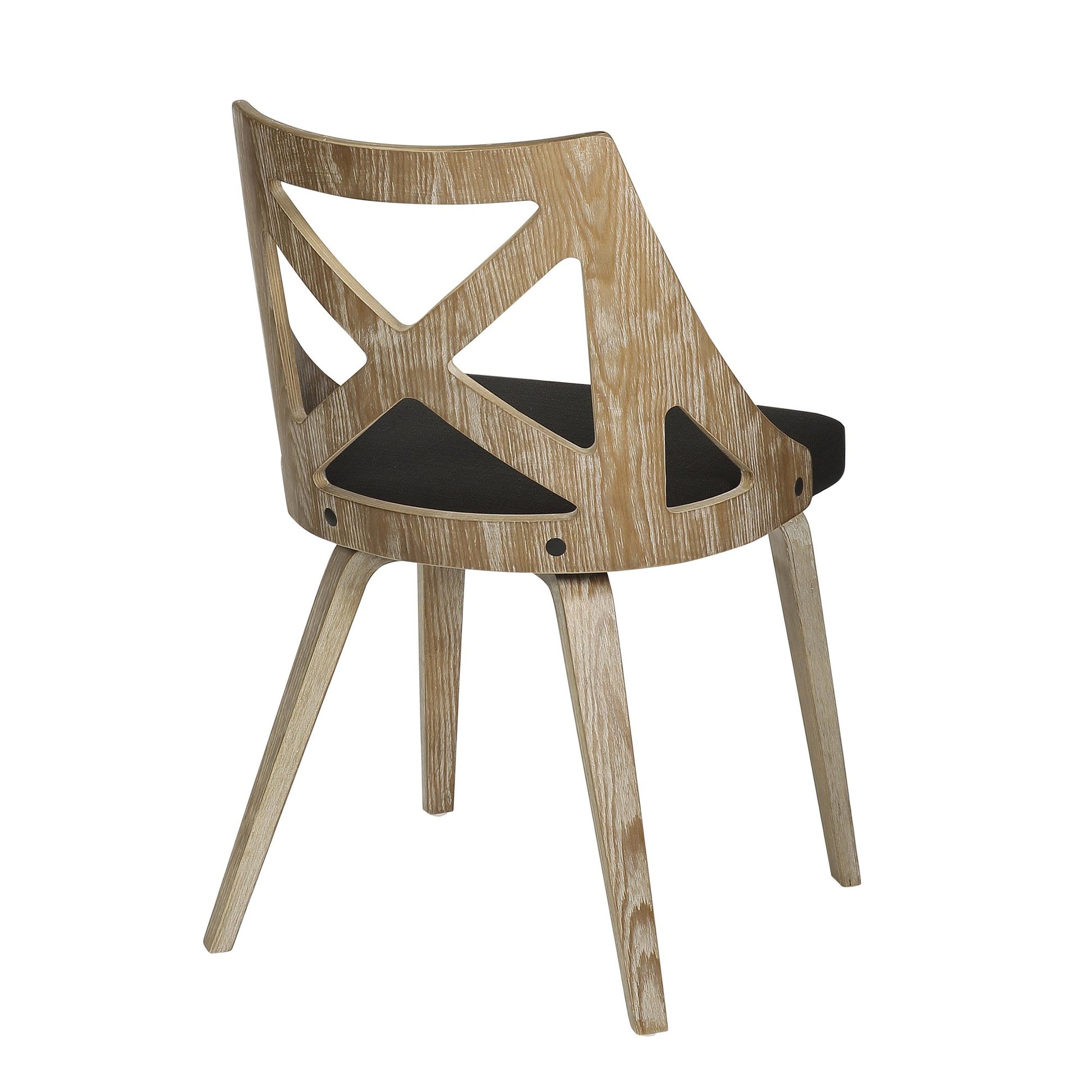 Charlotte Farmhouse Chair in White Washed Wood and Blue Fabric By LumiSource - Set of 2 | Dining Chairs | Modishstore - 15