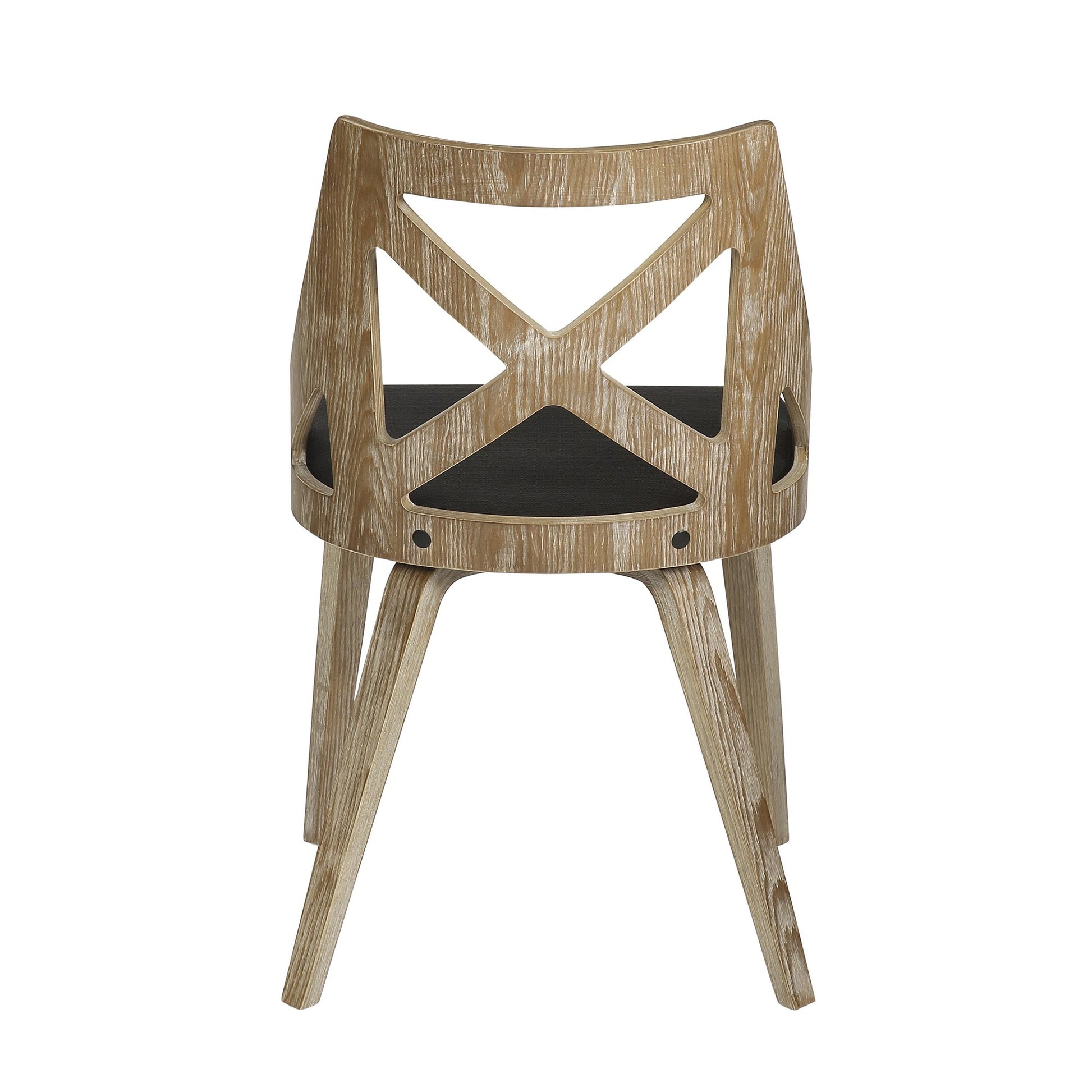 Charlotte Farmhouse Chair in White Washed Wood and Blue Fabric By LumiSource - Set of 2 | Dining Chairs | Modishstore - 16