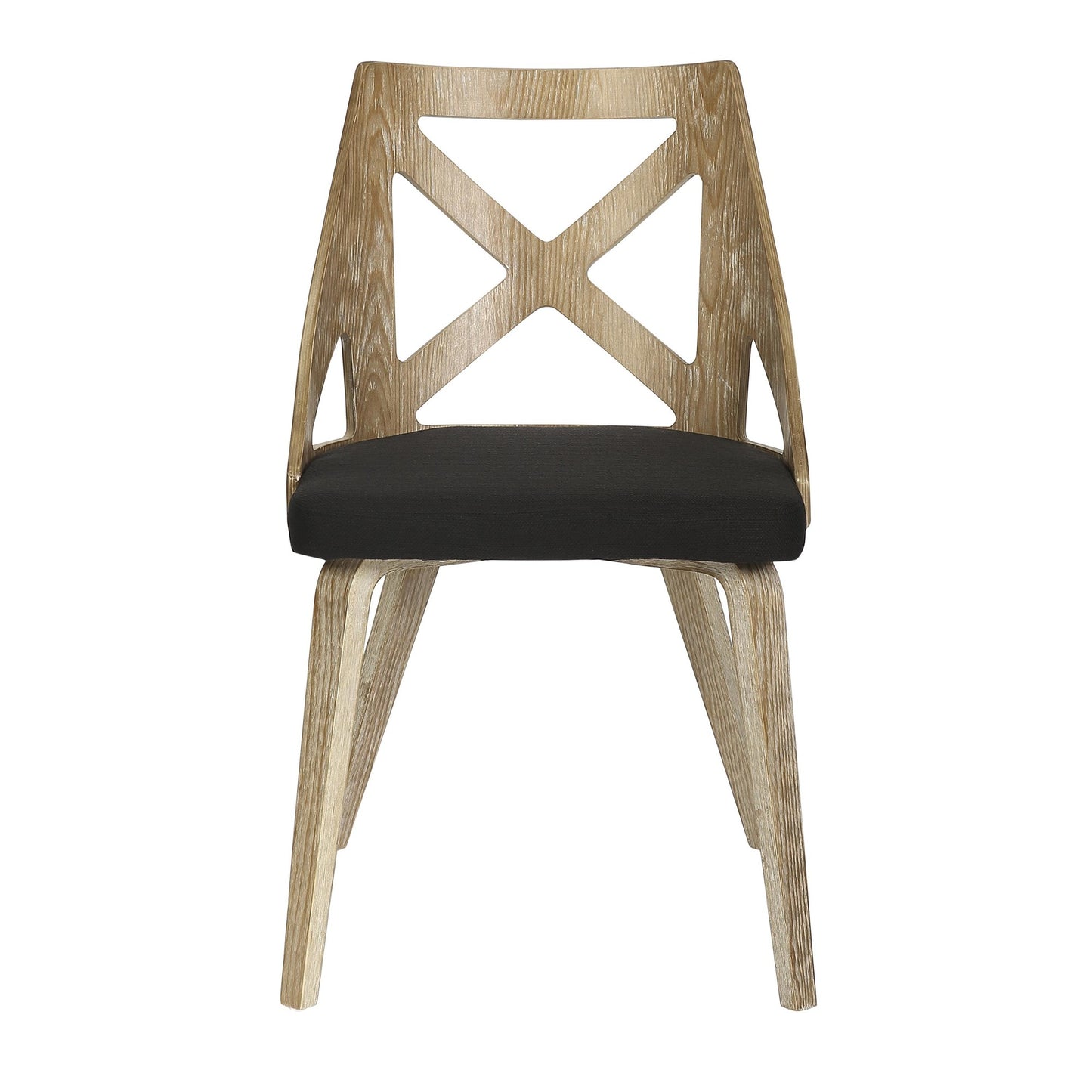 Charlotte Farmhouse Chair in White Washed Wood and Blue Fabric By LumiSource - Set of 2 | Dining Chairs | Modishstore - 10