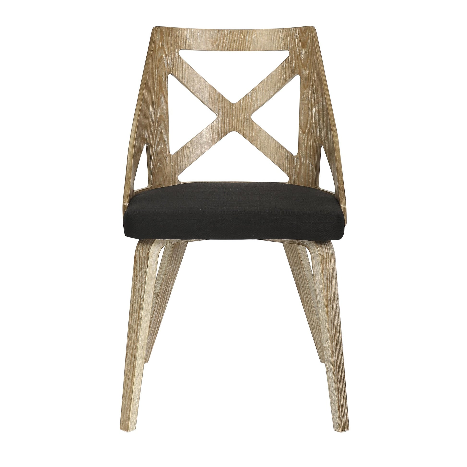 Charlotte Farmhouse Chair in White Washed Wood and Blue Fabric By LumiSource - Set of 2 | Dining Chairs | Modishstore - 10