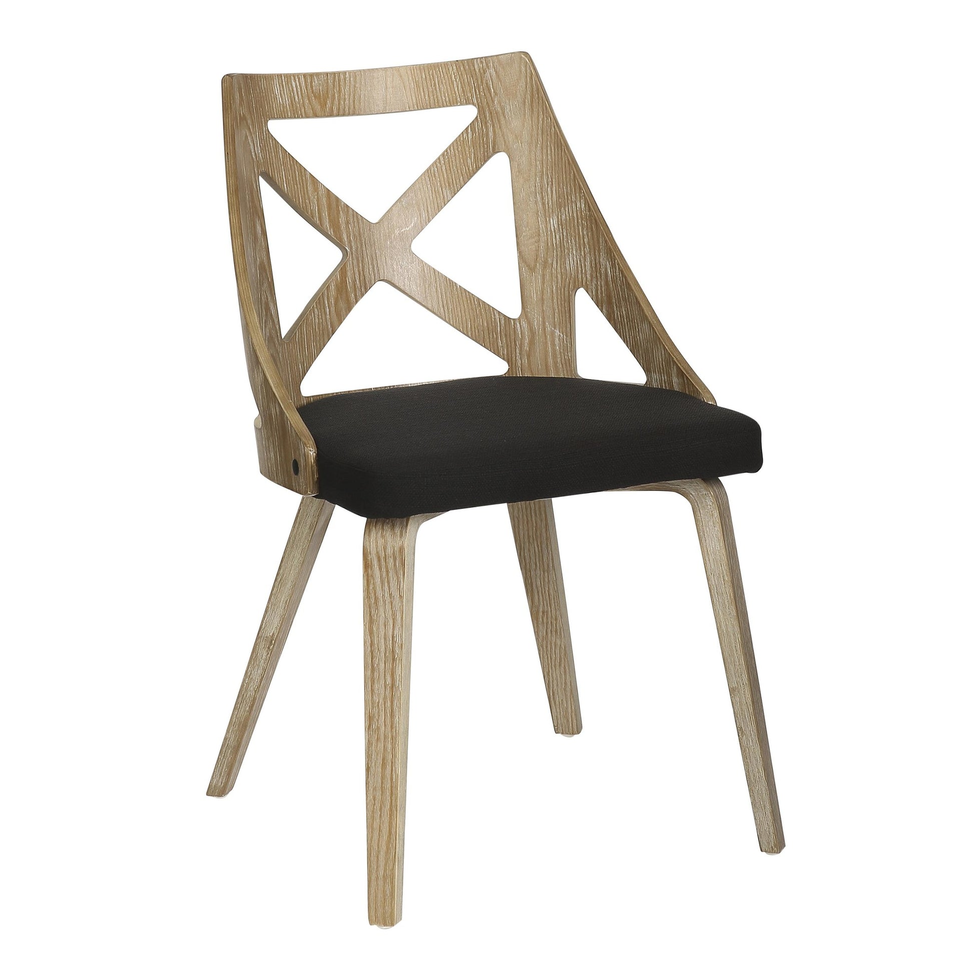 Charlotte Farmhouse Chair in White Washed Wood and Blue Fabric By LumiSource - Set of 2 | Dining Chairs | Modishstore - 13