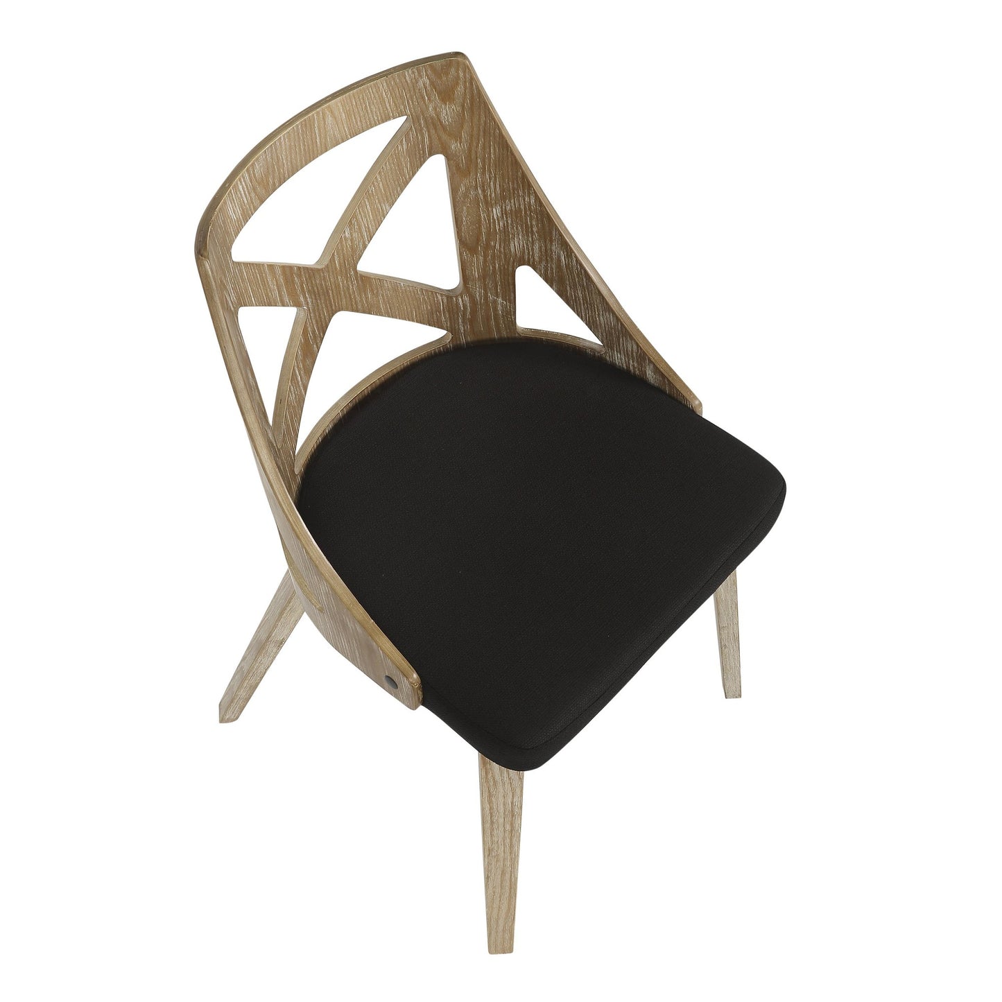 Charlotte Farmhouse Chair in White Washed Wood and Blue Fabric By LumiSource - Set of 2 | Dining Chairs | Modishstore - 11