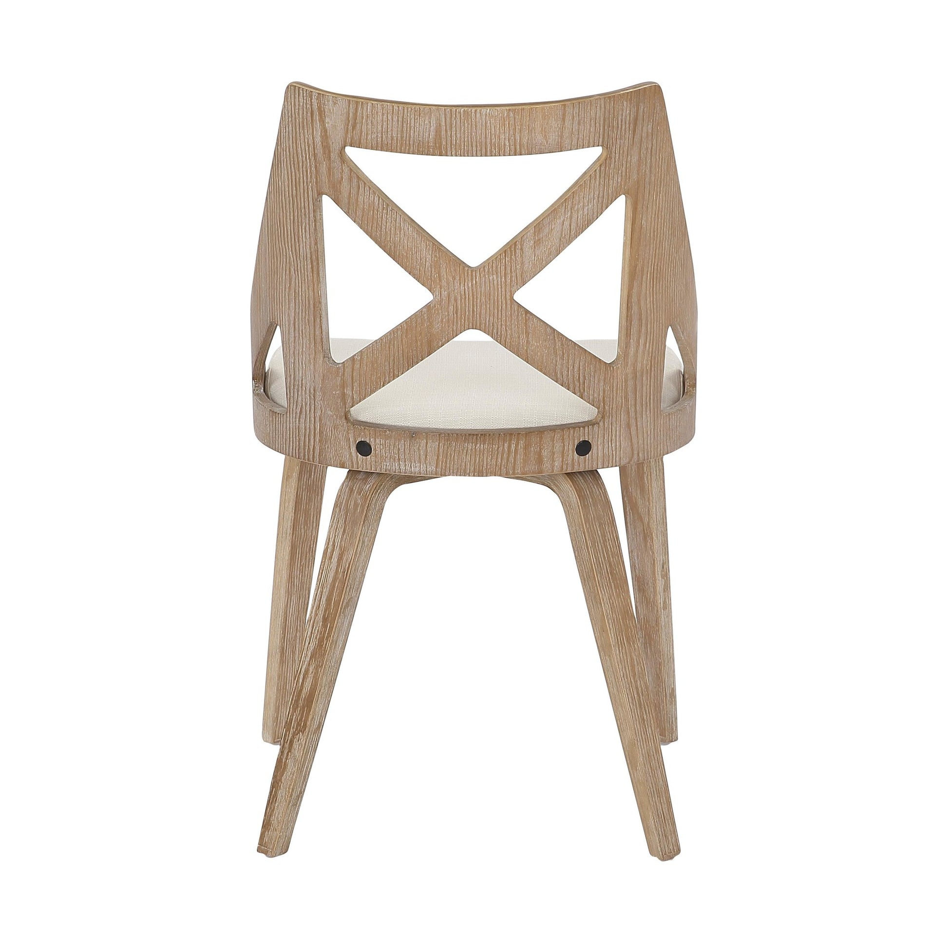 Charlotte Farmhouse Chair in White Washed Wood and Blue Fabric By LumiSource - Set of 2 | Dining Chairs | Modishstore - 25