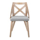 Charlotte Farmhouse Chair in White Washed Wood and Blue Fabric By LumiSource - Set of 2 | Dining Chairs | Modishstore - 27